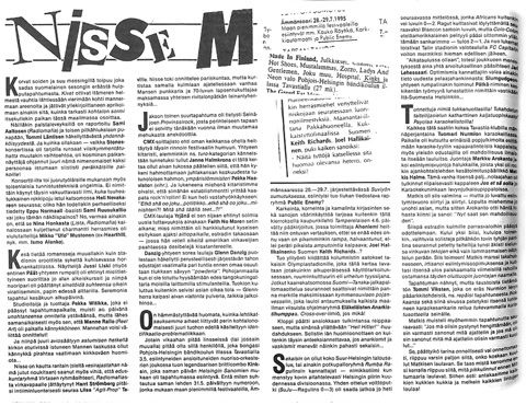 Post image for Nisse M 12/95: Kun CMX:n Halmkrona tapasi Pekka Haaviston Provinssirockissa
